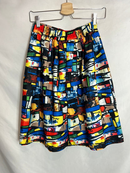 ZARA. Colorful flared midi skirt. TS