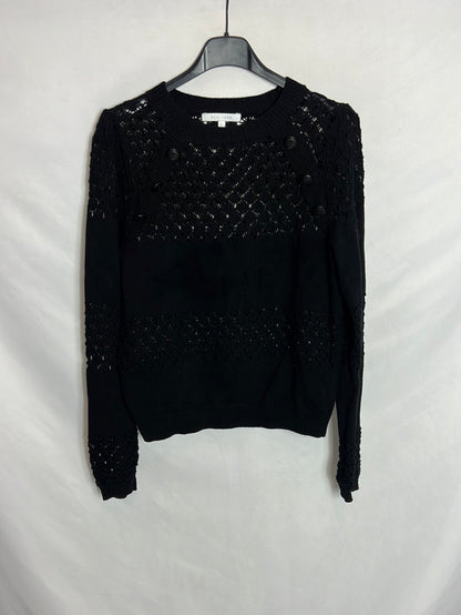 SCALPERS. Jersey negro calado. T S