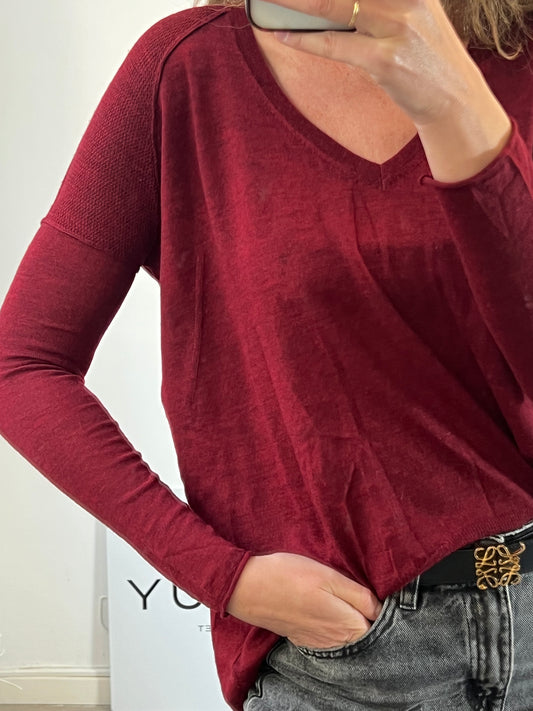 ZADIG& VOLTAIRE. Jersey burdeos lanaT.s