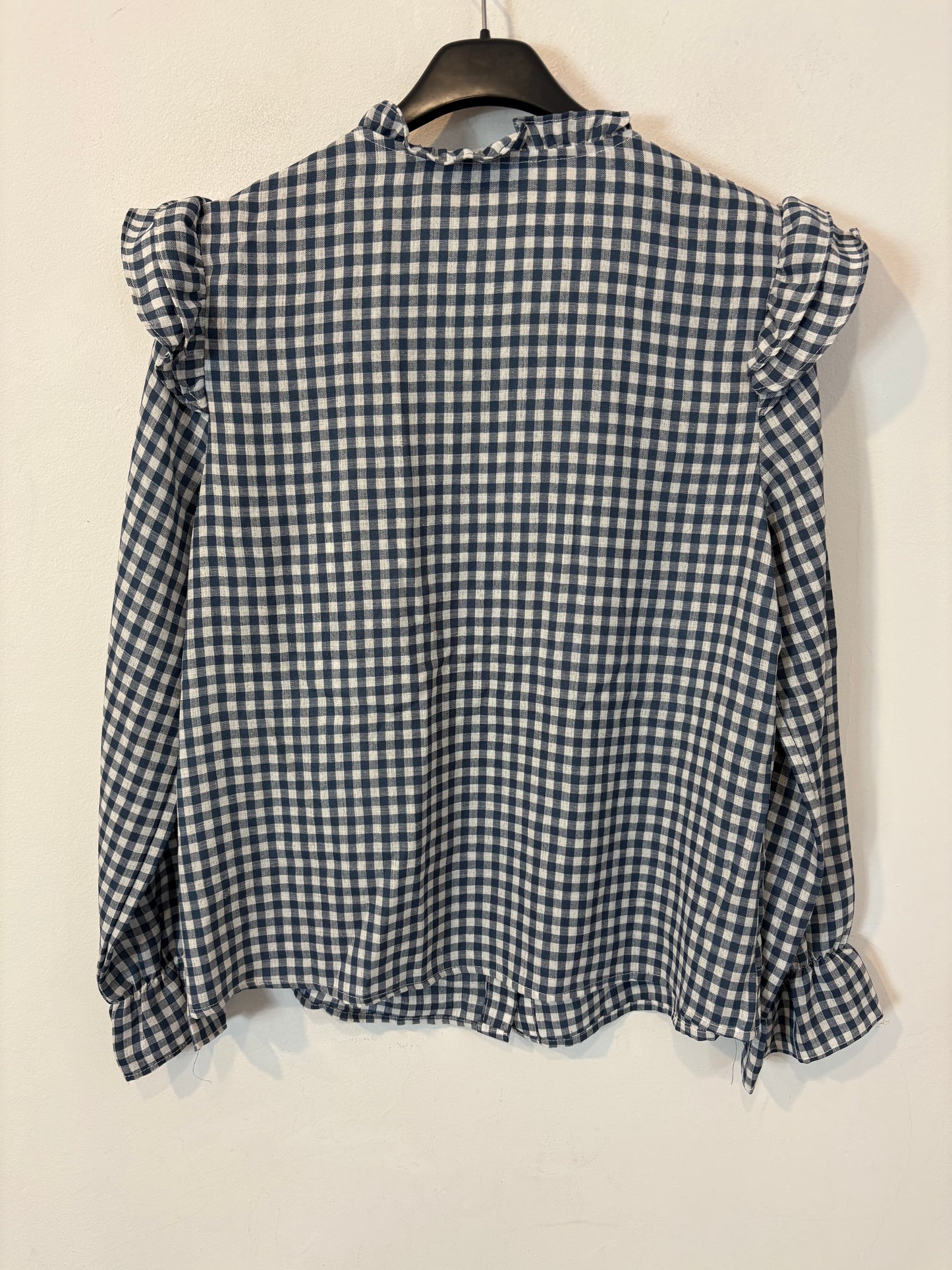 POLIN ET MOI. Blusa fluida vichy azules
