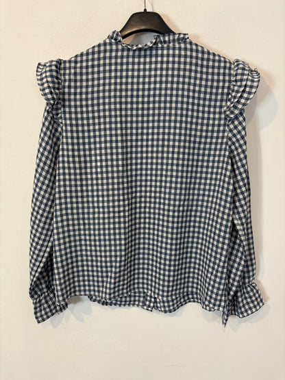 POLIN ET MOI. Blusa fluida vichy azules