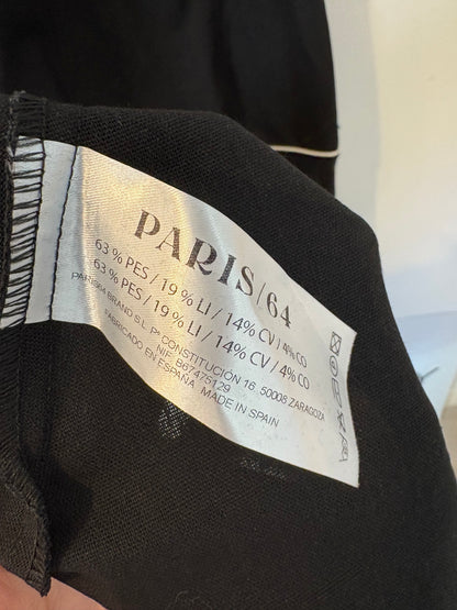 PARIS 64. Vestido midi negro mezcla