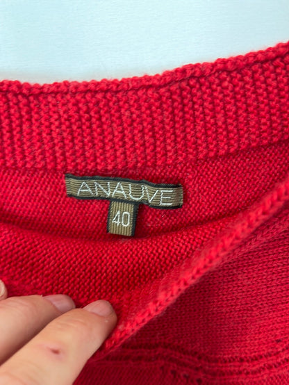 ANAUVE. Red wool midi skirt T.40