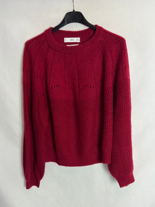 MANGO. Jersey rojo oscuro. T M