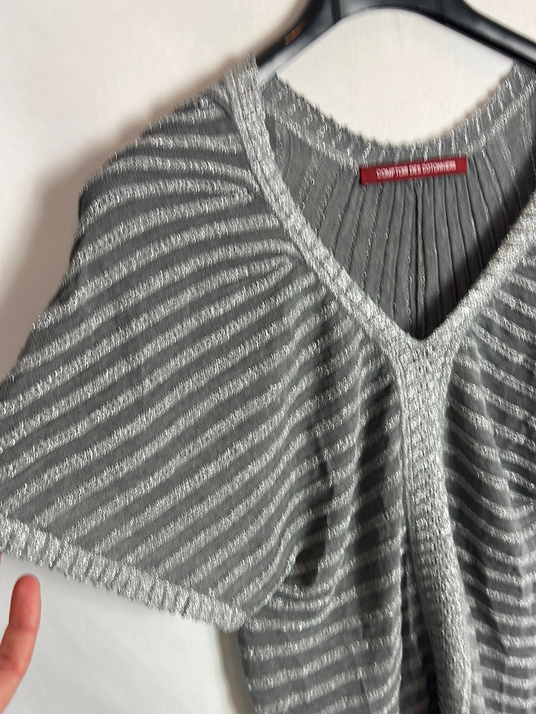 COMPTOIR DES COTONNIERS. Top punto gris y plateado TS