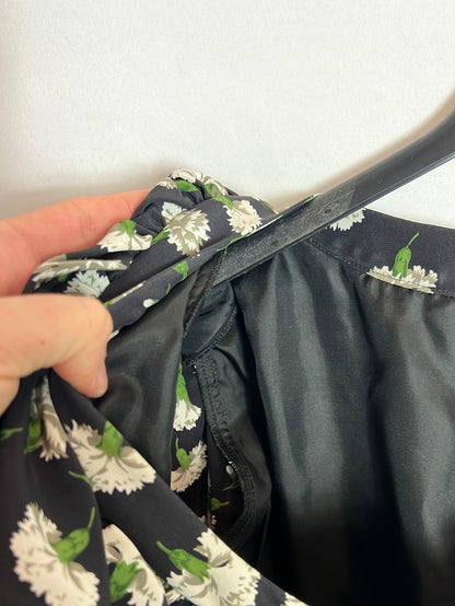 YVESSAINTLAURENT. Vestido midi vintage flores. T 42