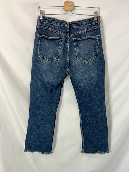 ZARA. Denim cropped flecos. T 40