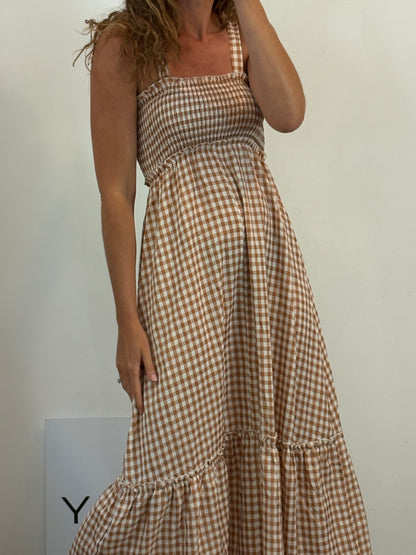 Vestido largo vichy