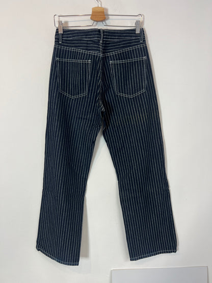 ZARA. Denim recto azul rayas. T 36