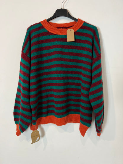 OTHERS. Green and burgundy striped sweater TU(s/m)