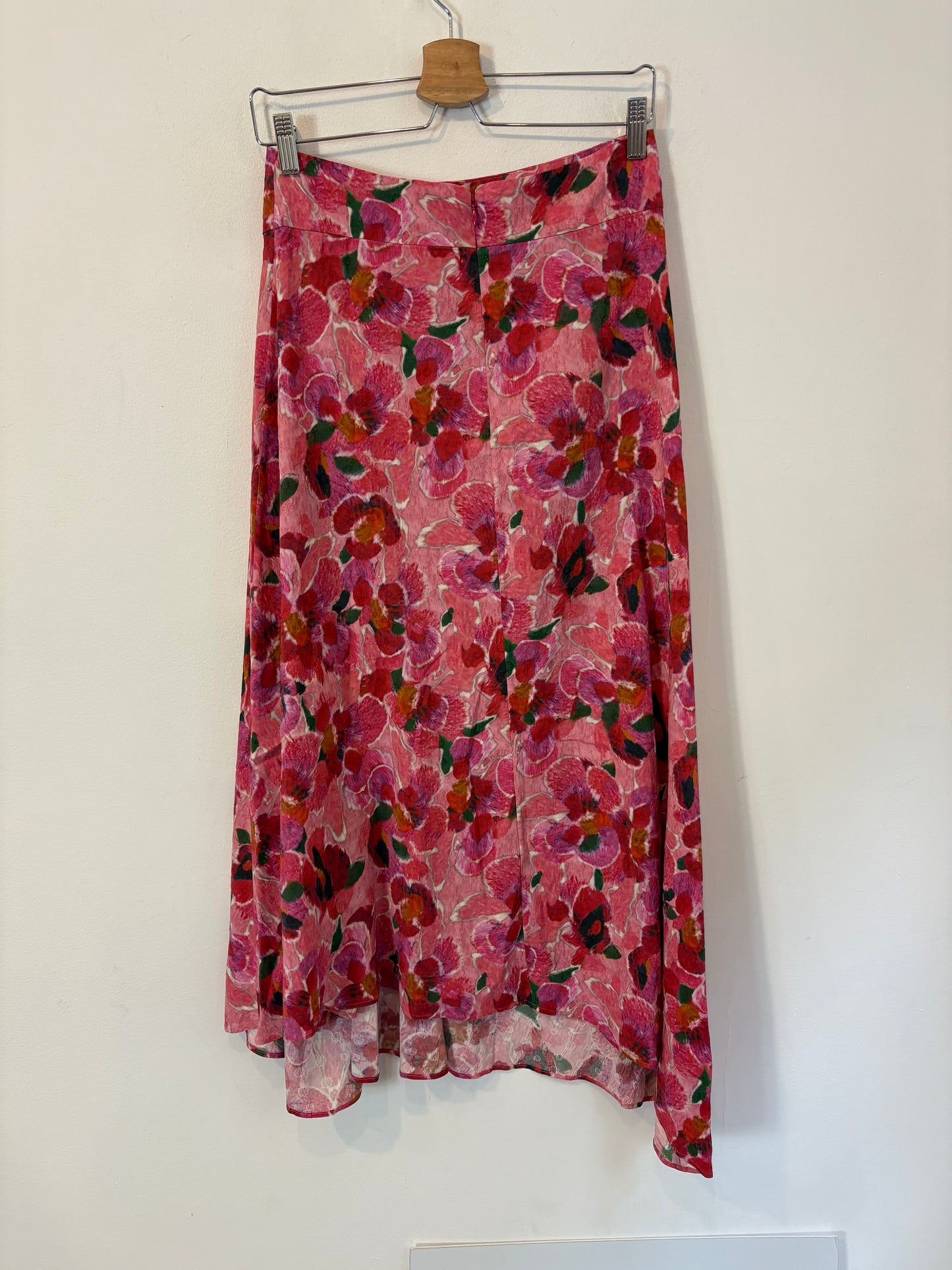 ISABEL MARANT Falda midi estampada con seda asimétrica