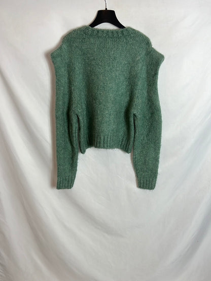 ZARA, Jersey verde agua T.m