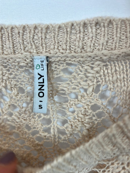 ONLY. Jersey beige troquelado T.s