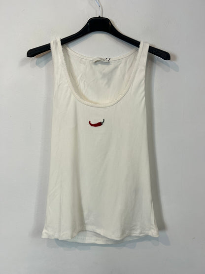 ZARA. Top blanco "pimiento"