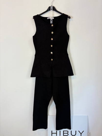 ZARA. Black stretch knit set. TS