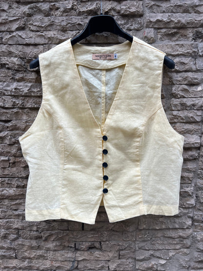 MERCULES. Conjunto lino top y falda midi. T S/M