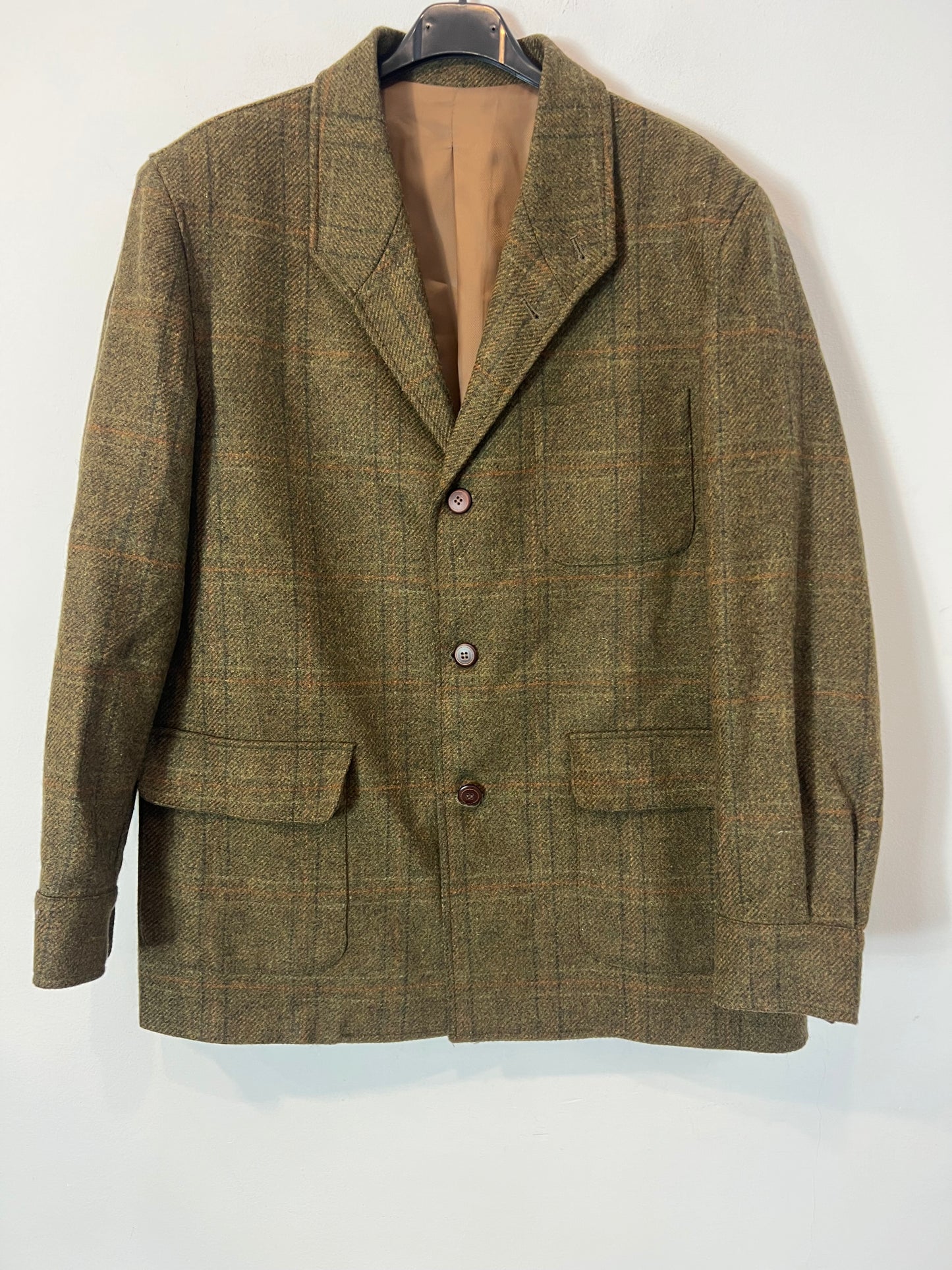 CANALEJAS. Blazer lana verde jaspeada. T 50(l)