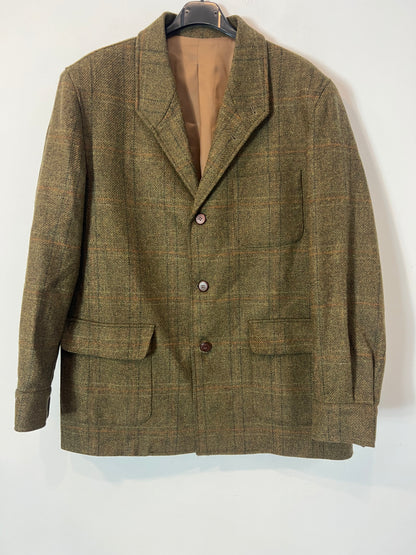 CANALEJAS. Blazer lana verde jaspeada. T 50(l)