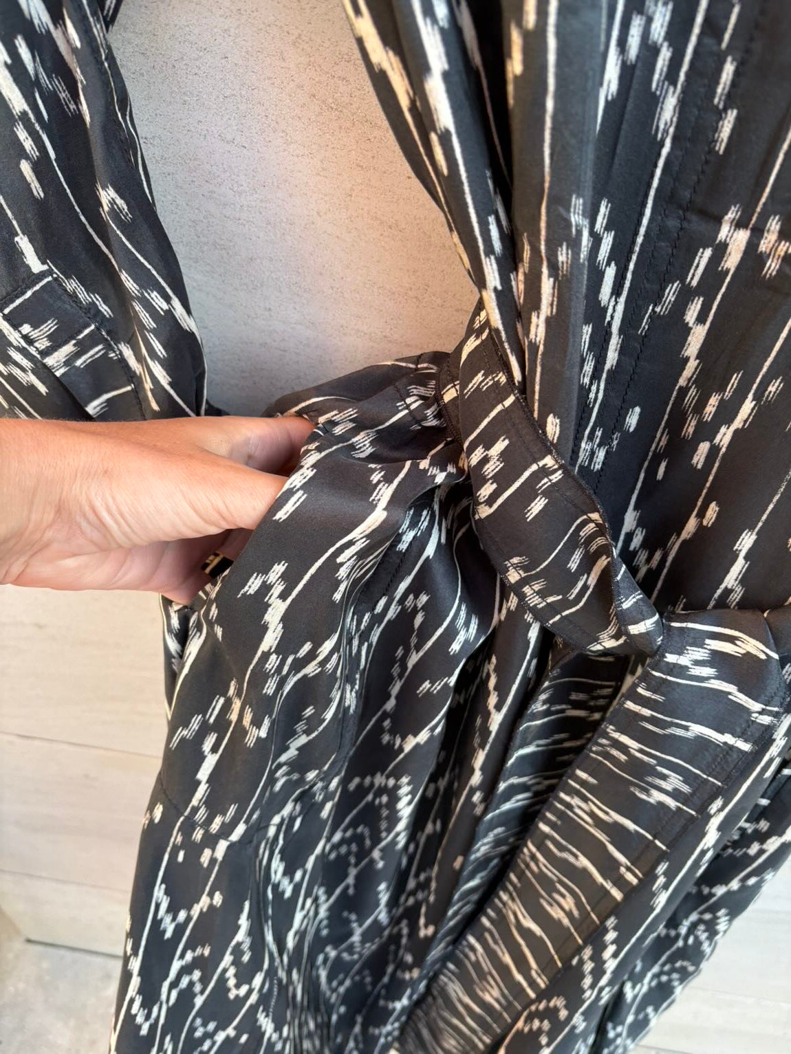 ISABEL MARANT. Vestido largo seda con cinturón