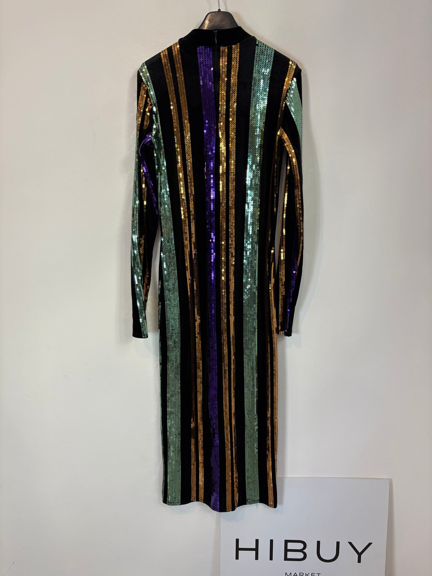 ZARA. Vestido negro lentejuelas T.s