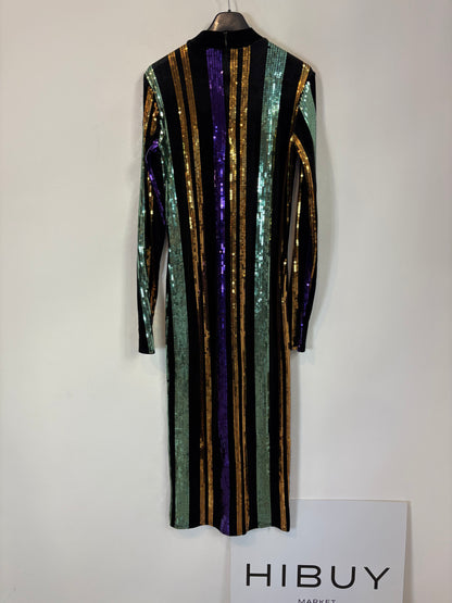 ZARA. Vestido negro lentejuelas T.s