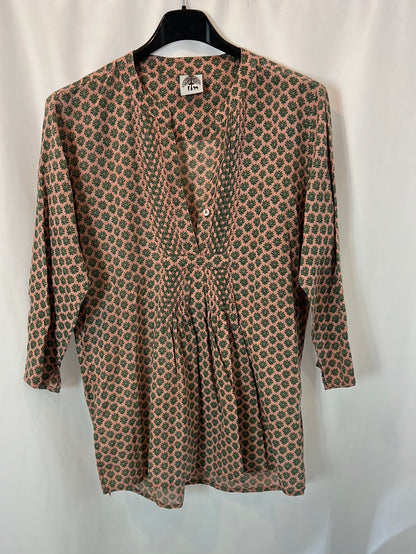 OTRAS. Blusa rosa estampada T.s