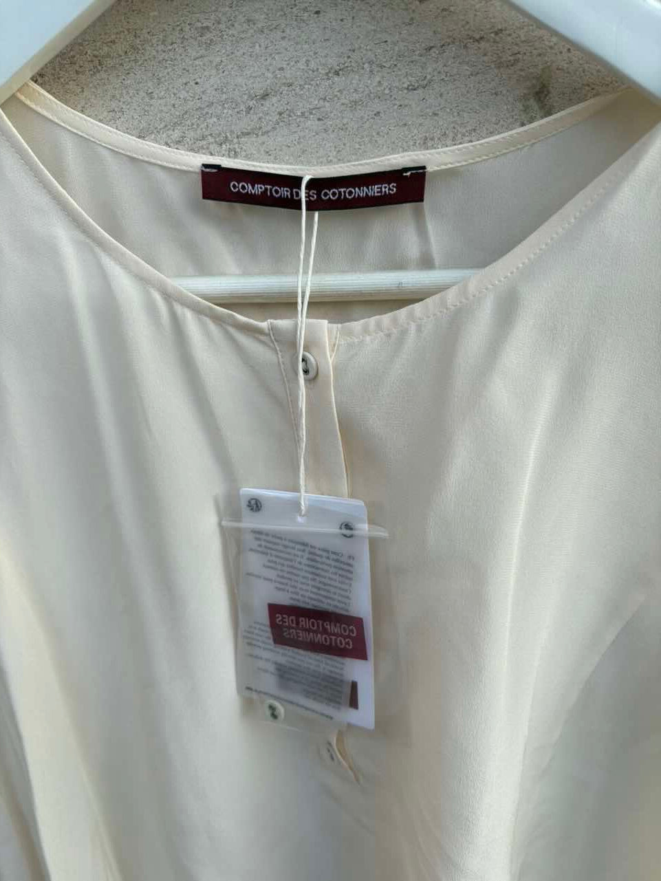 COMPTOIR DES COTONNIERS. Top beige seda