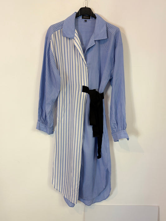 MIRTO. Striped midi shirt dress. Size 36