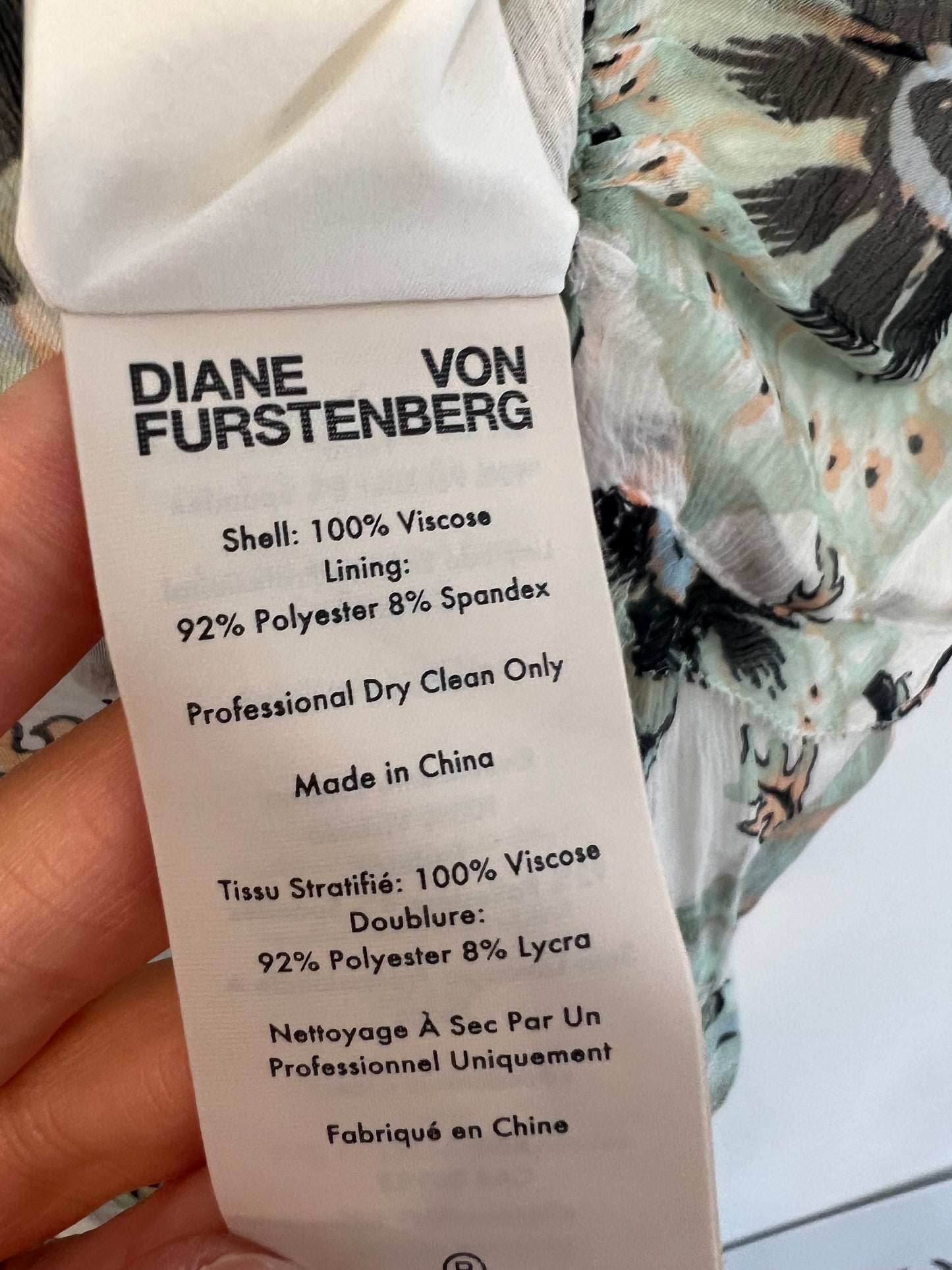 DIANE VON FURSTENBERG. Printed viscose maxi dress. Size 2 (M)