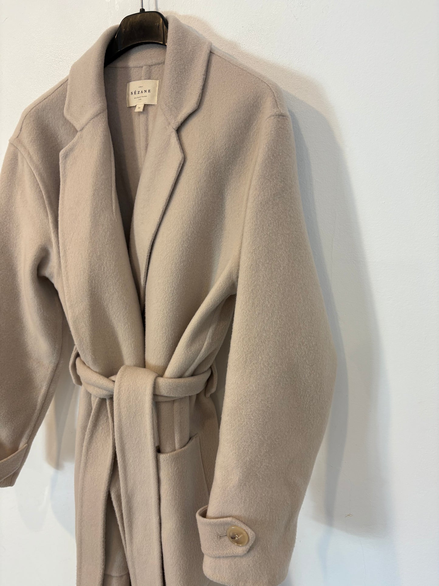 SEZANE. Abrigo largo lana (tara)