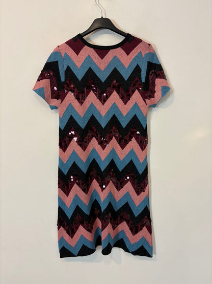 ZARA. Vestido corto zig zag lentejuelas