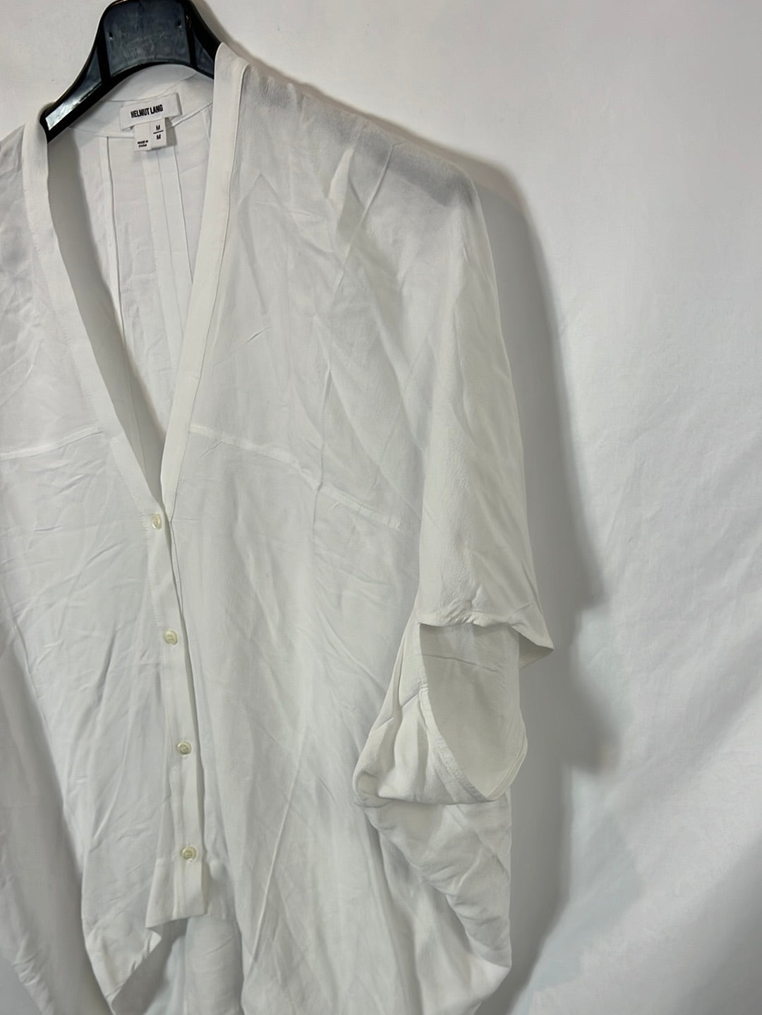 HELMUT LANG. Blusa blanca manga corta. T M