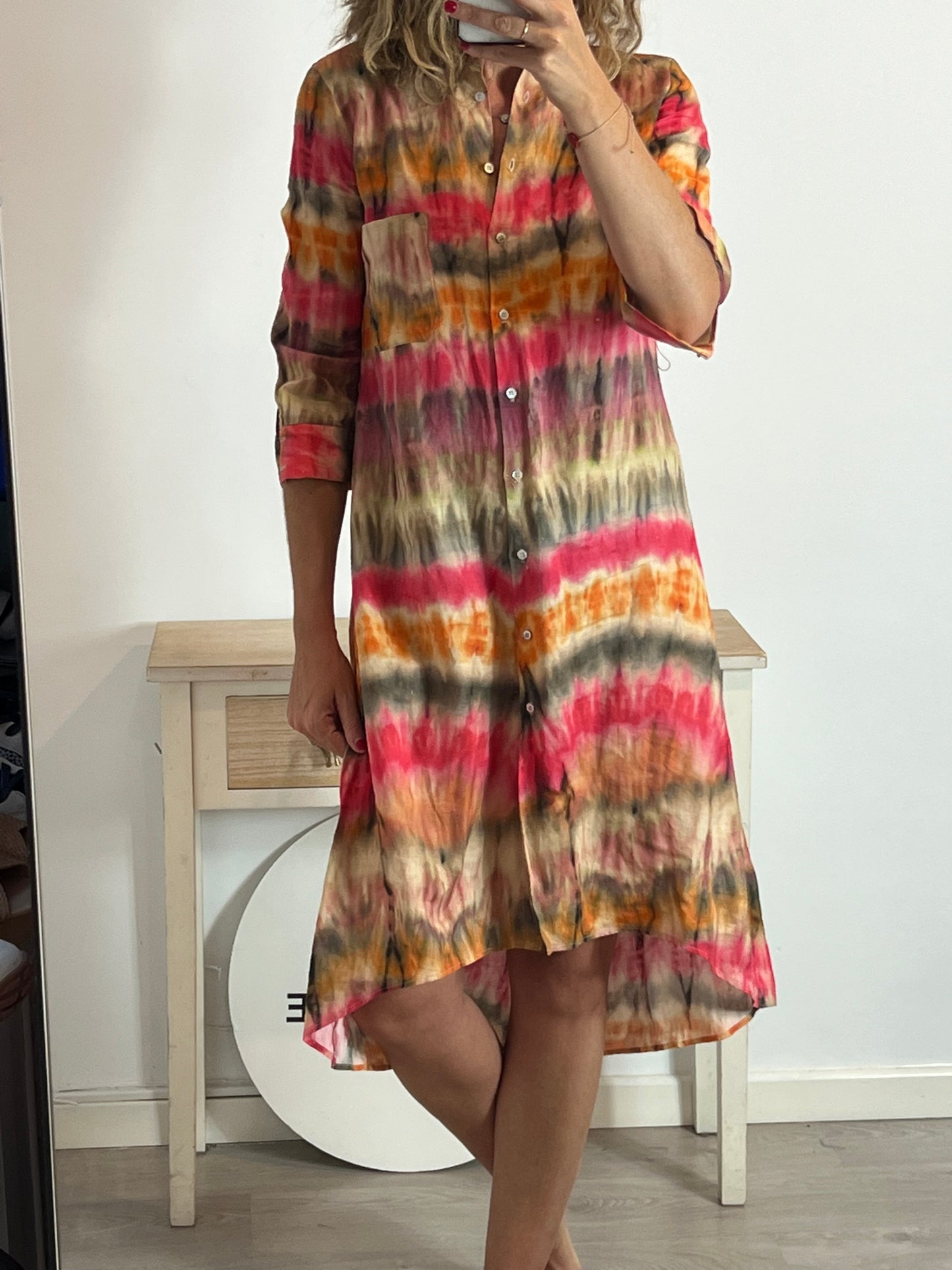 ZARA. Linen shirt dress in TL colors