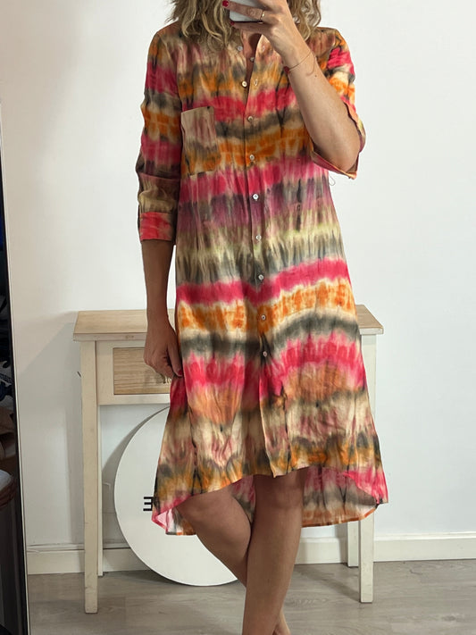 ZARA. Linen shirt dress in TL colors