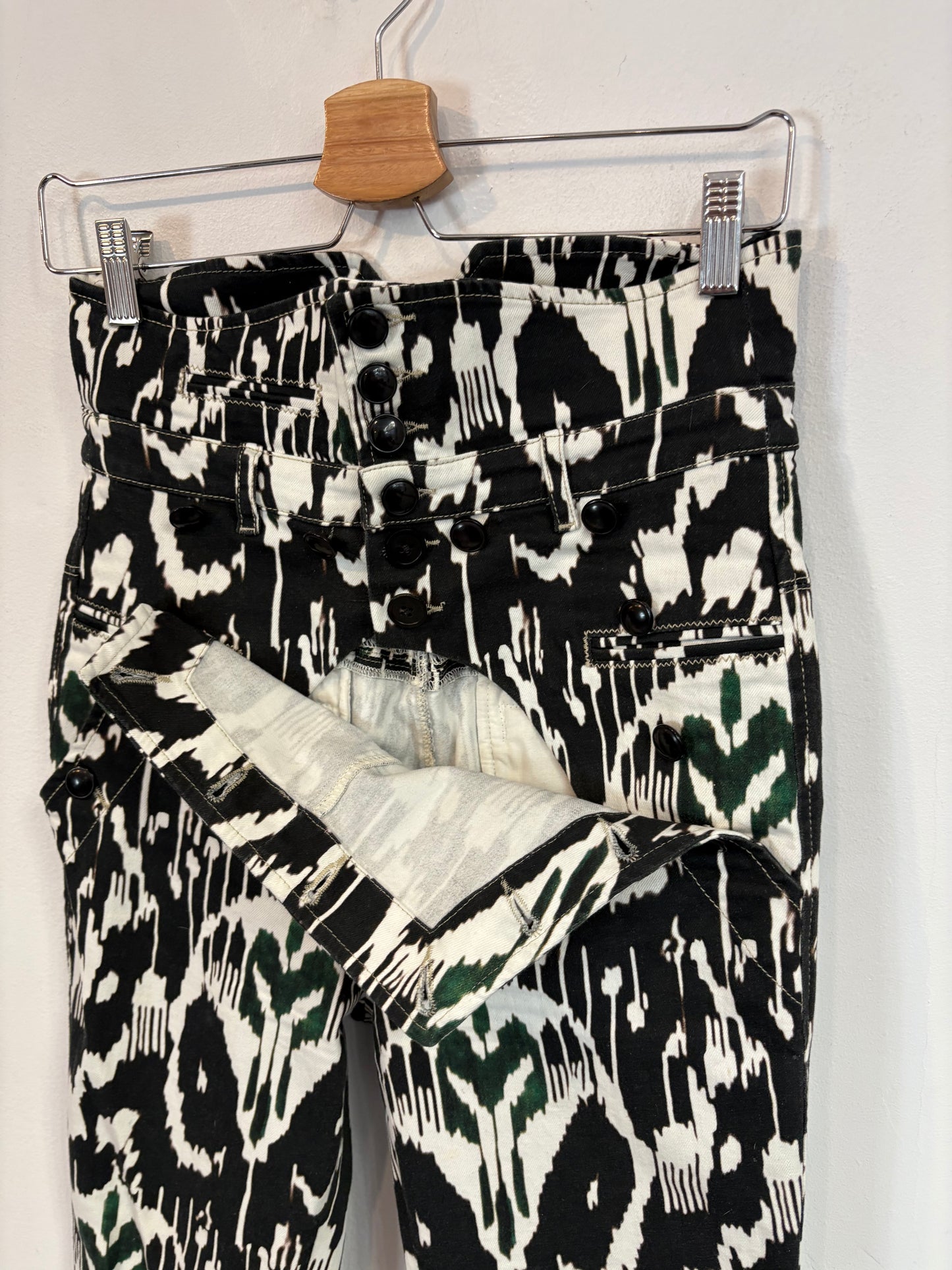 ISABEL MARANT. Denim estampado cintura alta