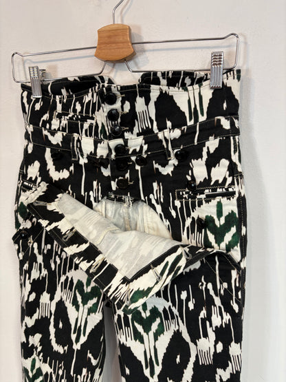 ISABEL MARANT. Denim estampado cintura alta