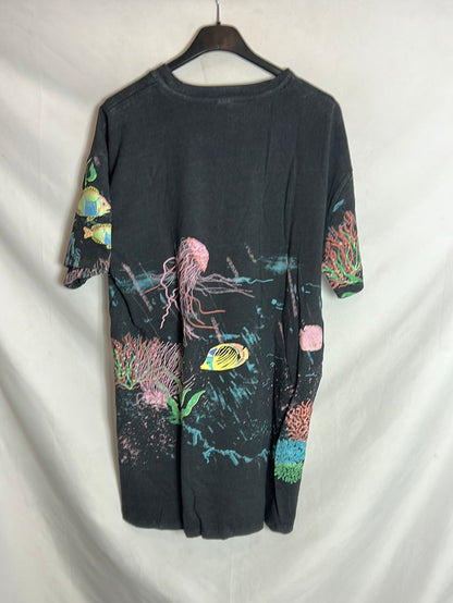 URBAN OUTFITTERS . Vestido corto dibujos peces. T S