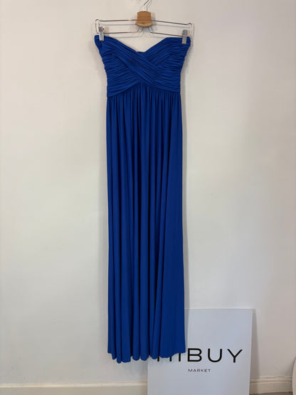 ANAMARIA COUTURE. Vestido max azul klein