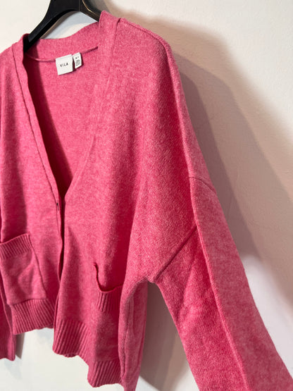 VILA. Cárdigan rosa abotonado. T S