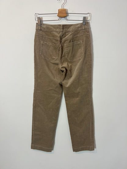 MASSIMO DUTTI. Beige micro corduroy pants. T 36