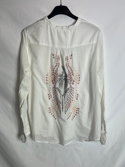 ZADIG&amp;VOLTAIRE. Embroidered White Blouse Ts