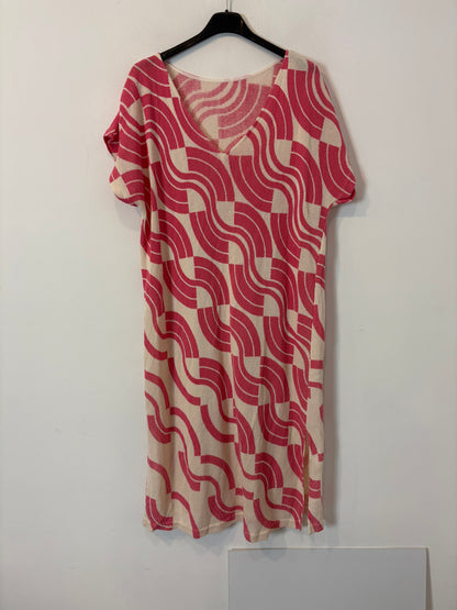 Vestido midi estampado calado