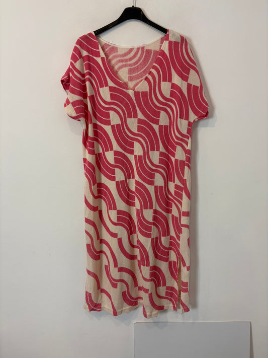 Vestido midi estampado calado