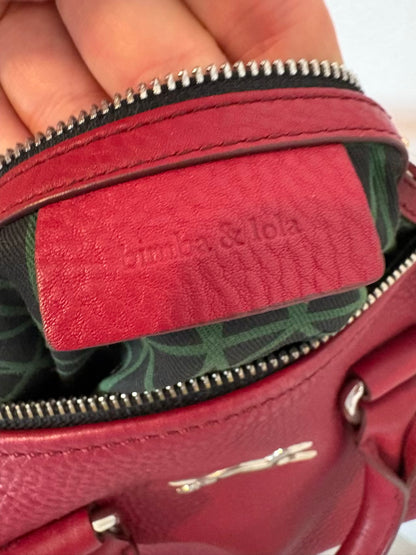 BIMBA Y LOLA. Bolso  piel doble asa rojo