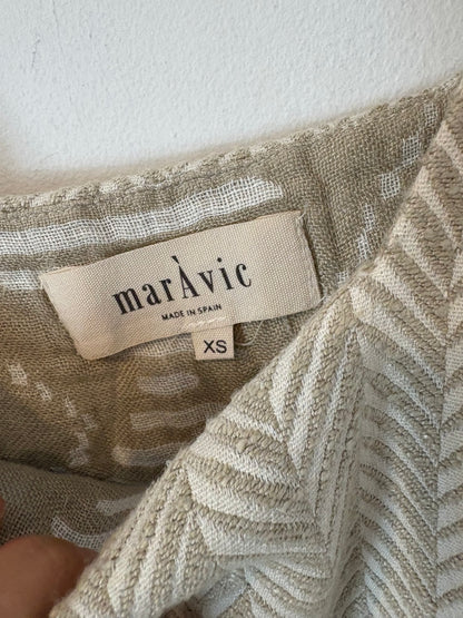 MARÁVIC. Vestido largo beige rayas T.xs