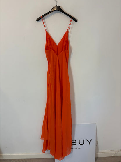ZARA. Long orange flared dress. Size XS