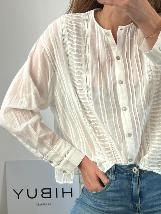 ZARA. White blouse with details. TS