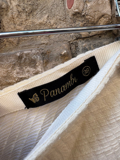 PANAMBI. pantalón textura en crudo