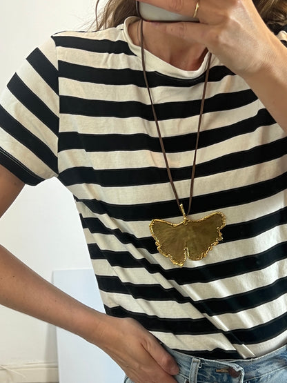 OTHERS. Gold leaf necklace/brooch