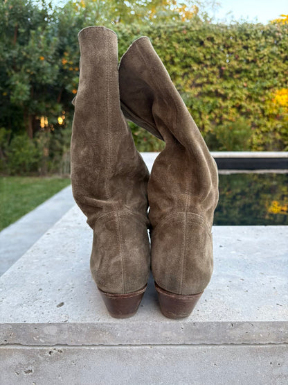 BA&SH. Botines piel en verde. T 40